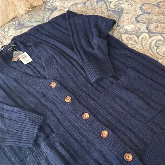 Torrid Deep Blue Ribbed Cardigan - Picture 4 of 4